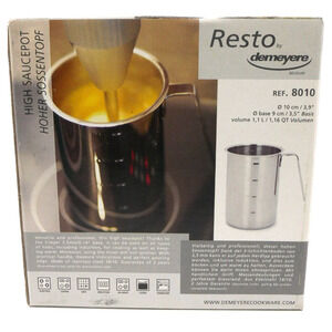 Resto Demeyere 1.2 QT Tall Sauce Pot 18/10 Stainless Steal New